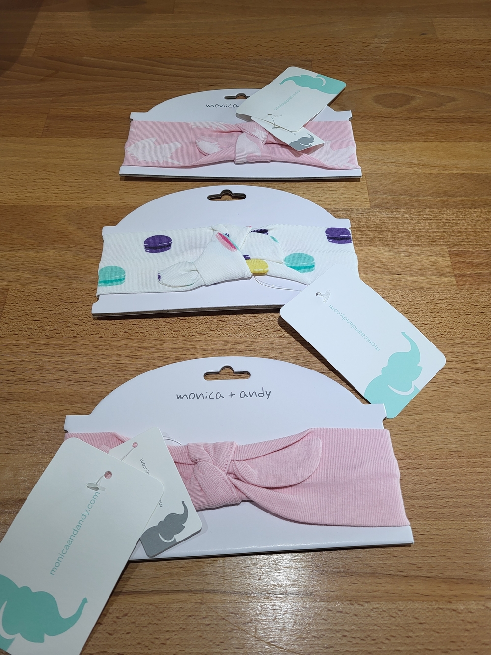 Nwt Baby Girls Monica + Andy Knot Headband Lot Organic Cotton Unicorns, Macroons